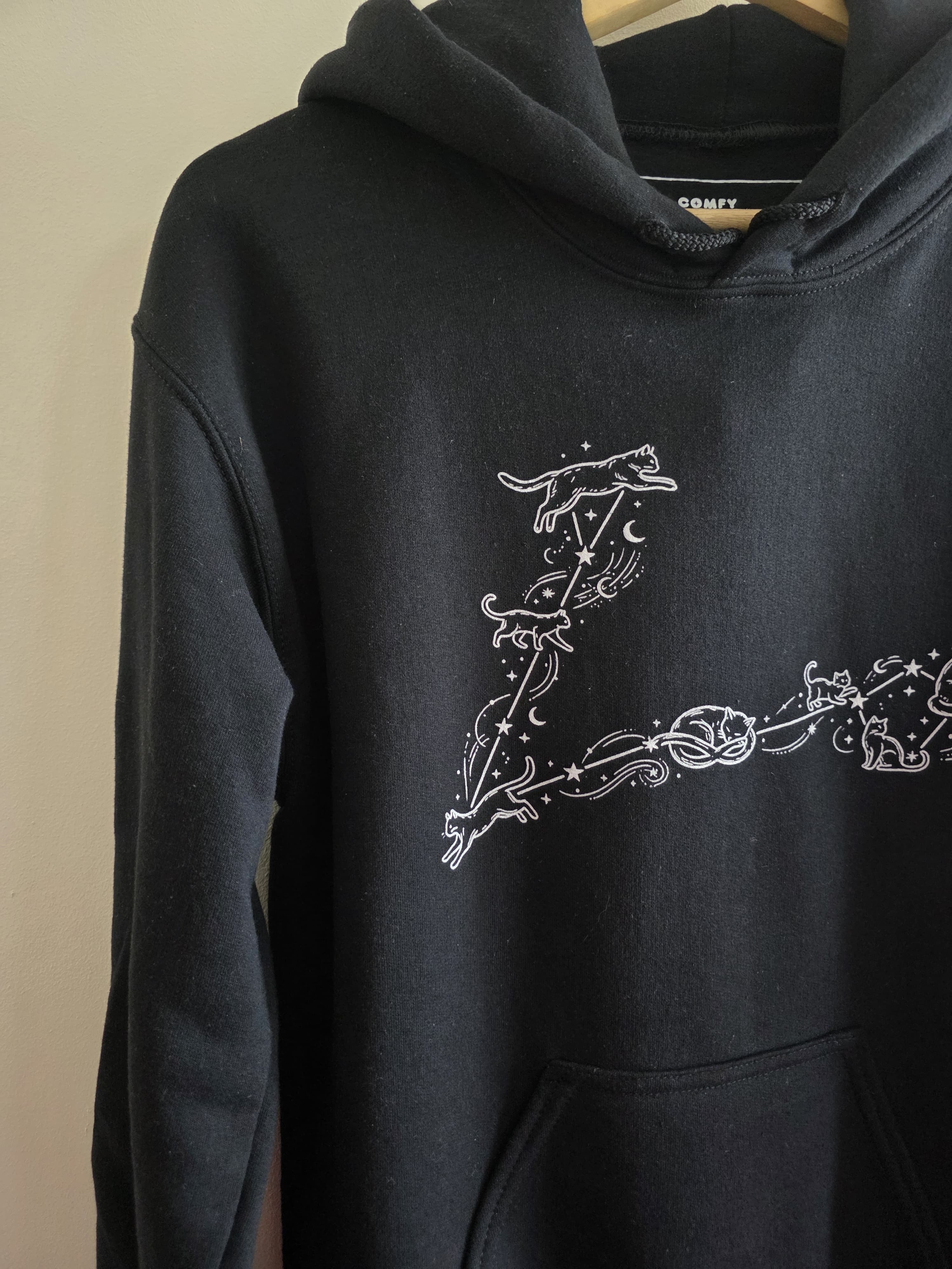 Pisces Constellation Cat Hoodie – Cozy Zodiac Moon & Stars Sweatshirt