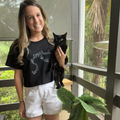 Aquarius Cat Constellation Crop Top