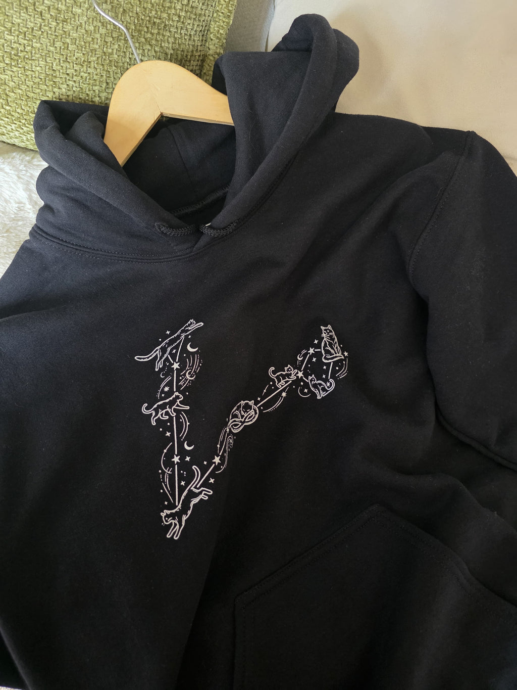 Pisces Constellation Cat Hoodie – Cozy Zodiac Moon & Stars Sweatshirt