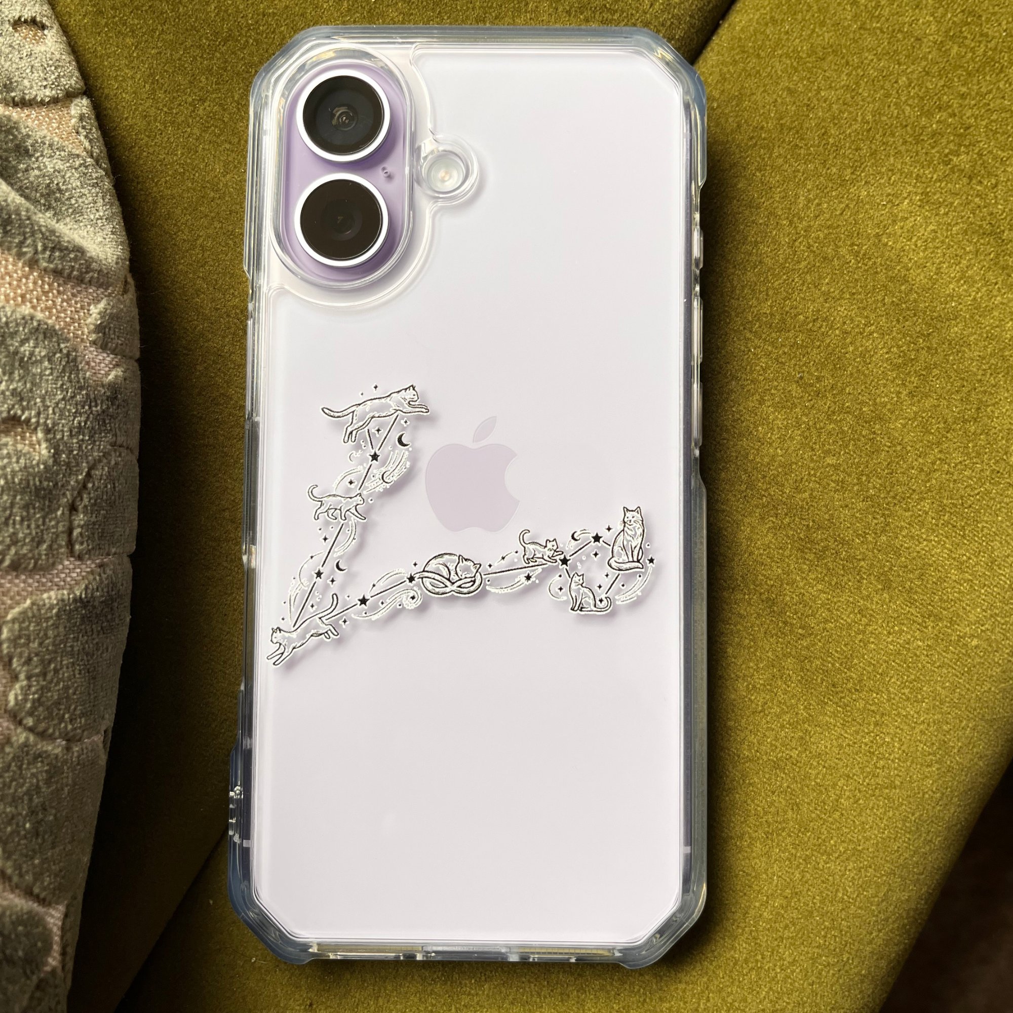 Celestial Cat Pisces Star Sign Clear Case for iPhone®