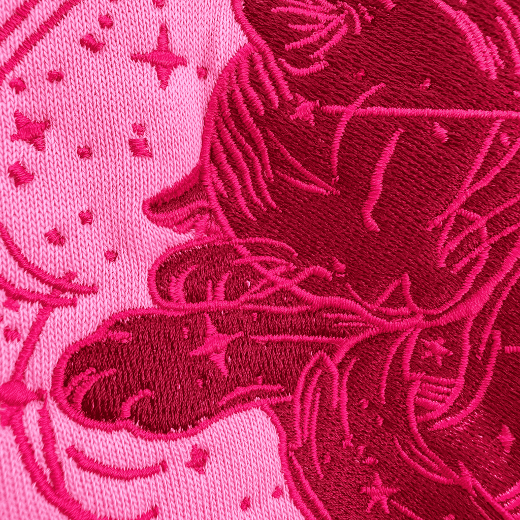 Pink Cat Celestial Moon and Stars Hoodie Embroidered