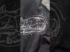 Snug In The Stars Cat Moon & Stars White Line Print Celestial Cotton T-Shirt