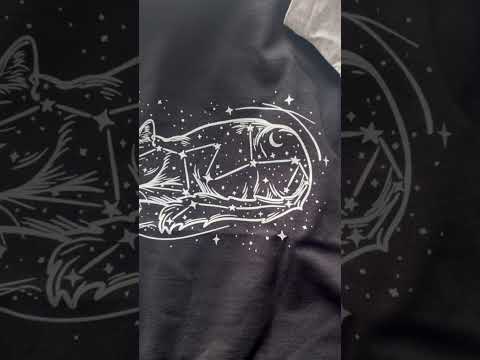 Snug In The Stars Cat Moon & Stars White Line Print Celestial Cotton T-Shirt