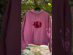 Pink Cat Celestial Moon and Stars Hoodie Embroidered