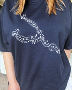 Taurus Constellation Cat Oversized Top – Cozy Zodiac Moon & Stars Tee